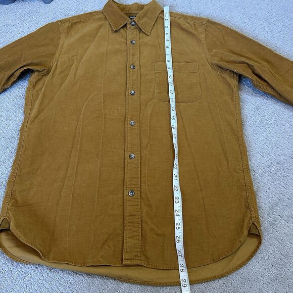 Uniqlo Corduroy Shirt Mens Small Gold Button Down Preppy Utility Chore Classic - Picture 10 of 12